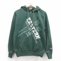 S/古着 チャンピオン Champion 長袖 ハーフジップ スウェット パーカー メンズ 00s ミシガン 緑 グリーン 25sep05 中古 スエット トレーナ