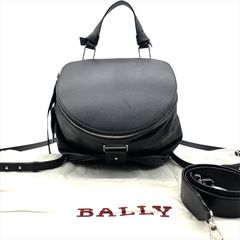 美品 BALLY バリー 3way レザー ロゴ HRRYET トップハンドル ハンド ショルダー バッグ リュック バックパック ブラック 鞄 カバン k5920