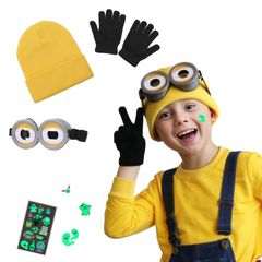 【特価商品】子供 【黄色いニット帽 ゴーグル 手袋 コスプレ 3点セット】 ミニオンズ 仮装 ミニオン キッズ コスチューム ミニオン用 ハロウィン 子ども 男の子 女の子 [GOKEI] クリスマス パーティー イベント