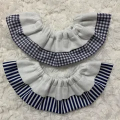 st13.フリルスタイ スタイ つけ襟  リバーシブル　2枚セット　ハンドメイド