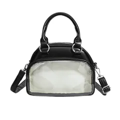 【数量限定】ブラック ショルダーバッグ トートバッグ トート ホワイト 2WAY 可愛い ぬいポーチ ぬいぐるみ 推し活バッグ ミニ 痛バック シルバー ショルダー 痛バ 小さめ ミニボストン 痛バッグ [ハルジオ]