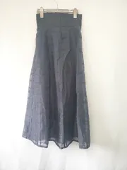 ◇ ⊂ 未使用 MAJESTIC LEGON バックレースアップ ロング フレア スカート サイズＭ ネイビー系 レディース E  【1508060001375】