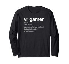VR Gamer Definition - 面白いVRゲーマーの定義、仮想現実のゲーム 長袖Tシャツ