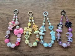 Sanrio(サンリオ) クロミ マメル ポンポー ビーズ キーリング スマートフォン ストラップ バッグ ホルダー ウ・ジョンテム