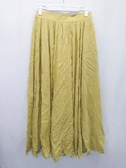 ◇ ⊂ ◎ ●未使用● Sonny Label タグ付き リネン混 ロング フレア スカート サイズF イエロー レディース E  【1411070007667】