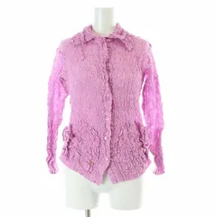 ミーイッセイミヤケ me ISSEY MIYAKE シワ加工 リボン シャツ 長袖 ハイネック ピンク /AT ■OSのサムネイル