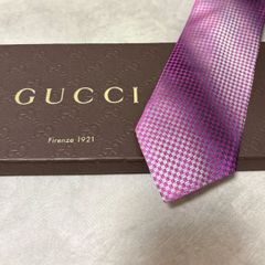 美品 GUCCI グッチ シルク 100％ ピンク系 紫系 グラデーション 254-695
