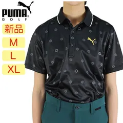 【新品・未使用】プーマゴルフ モノグラムポロシャツ 半袖  M L XL  メンズ 930010 ゴルフウエア 半袖シャツ プーマブラック ゴルフ PUMAGOLF 吸湿速乾