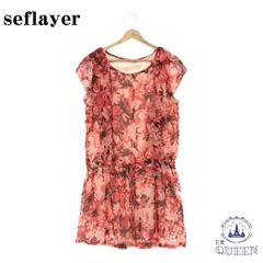 ☆美品☆ seflayer セフレイヤー ワンピース 袖なし ひざ丈 花柄 プリント カジュアル オシャレ レディース 総柄 M 901-2103 送料無料