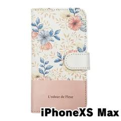 【新品未使用】iPhone XS Max アイフォンテンエスマックス スマホケース 手帳型 (色：ホワイト×柄：ノスタルジア) 花柄 フラワー バイカラー おしゃれ かわいい flip2-iphonexsmax-wh-20129