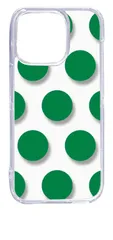 【新品未使用】iPhone15 Pro アイフォン15プロ クリア ハードケース ドット柄 水玉 (ダークグリーン) スマホケース カバー cl-ip15pro-dotbig-12