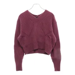 Calvin Klein (カルバンクライン) Cashmere bag Detail Pullover カシミヤ バックディテール Vネックセーター レディース パープル J222847