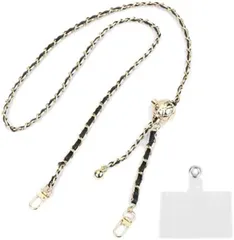 安芸熊屋 スマートフォン ショルダーベルト 斜めがけ 首掛け 肩掛け ストラップ スマホ Android iPhone(ブラック,  M)