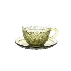 グラスカップ＆ソーサー フィオーレ (グリーン) DULTON ダルトン [A615-818GN］