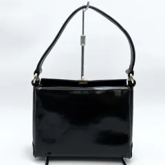 GUCCI グッチ  オールドグッチ ハンドバッグ ワンショルダー エナメル ブラック 黒 レディース ヴィンテージ フォーマル