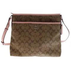 COACH (コーチ) シグネチャー ショルダーバック レディース ベージュ/ピンク F58297