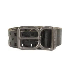 【美品】DOLCE&GABBANA ドルチェ&ガッバーナ ベルト サイズ:90CM-36INCH | クラック加工 パンチング レザー ベルト (BC 3256) | ブラック 黒 | イタリア製 | ブランド ファッション アイテム 小物【メンズ】【中古】