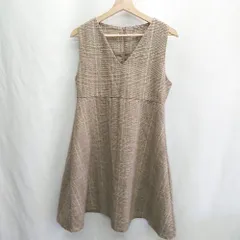 ◇ ⊇ apres jour アプレジュール チェック柄 ノースリーブ 膝丈 ワンピース サイズF ブラウン レディース E  【1501160048813】