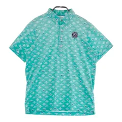 サイズ：M AND PER SE アンパスィ  半袖ポロシャツ ボタンダウン 総柄 グリーン系 [240101502029] ゴルフウェア メンズ ストスト