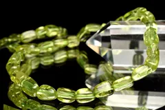 高発色 ペリドット 8x5.5mm ミニタンブル さざれ ブレスレット パワーストーン 天然石 _BG5390-2