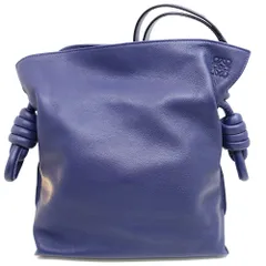 【栄】ロエベ フラメンコ ノット アナグラム ショルダーバッグ レザー パープル シルバー金具のサムネイル