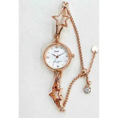 ☆ ピンクゴールド/スター ☆ Plaisir プレジール ニッケルフリーウォッチ plaisir 時計  NTK-30 腕時計 ニッケルフリー リストウォッチ レディース 腕時計レディース ブレスウォッチ ブレスレット 日常生活防水 3気圧防水 アナログ