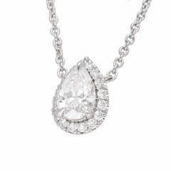 HARRY WINSTON ハリーウィンストン ペアシェイプダイヤ(D0.50ct E-VVS1) マイクロパヴェ ペンダント ネックレス PT950 プラチナ GIA鑑定書 HW【送料無料】 【中古】31420601