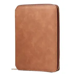 A5サイズ_ブラウン V.for.M システム手帳 ファスナー 手帳 ノート 6穴 リング メモ帳 スケジュール帳 手帳カバー ビジネス手帳 (A5サイズ, ブラウン)