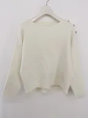 ◇ Chez toi シェトワ 長袖 ニット セーター サイズF オフホワイト レディース E  【1305010006981】