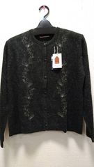 刺繡カーディガン　墨色　製造：神戸(株)赤煉瓦　未着用品