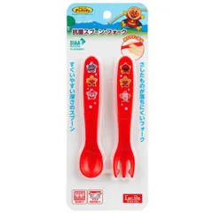 レック アンパンマン 抗菌 スプーン・フォーク [レッド] A00268