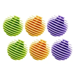 TikTrunk ランドリーボール 6個セット 洗濯ボール ほこり取り 乾燥機対応 柔らか素材 絡まり防止 ドラム式 洗濯機対応 3色セット [カラフル6個セット]