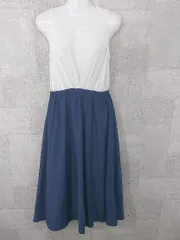 ◇ SENSE OF PLACE センスオブプレイス URBAN RESEARCH ノースリーブ ロング ワンピース F ホワイト ネイビー * 1002799211420 【中古】 【1002799211420】