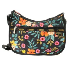 レスポートサック LesportSAC ショルダーバッグ 花柄 総柄 ナイロン 黒 /MM ■OF