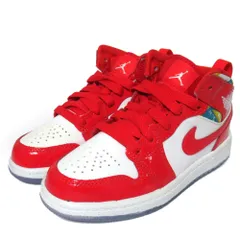 未使用 NIKE ナイキ キッズ Air Jordan 1 Mid SE エアジョーダン 1 ミッド スニーカー DC7249-600 17cm レッド×ホワイト キッズ 古着 中古 USED