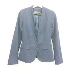 ◇ Θ ZARA ザラ チェック柄 セットアップ サイズEUR34 ネイビー系 レディース E  【1506300023477】