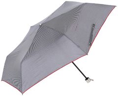 [ムーンバット] 雨傘 婦人折りたたみ傘 ストライププリント レディース ﾈｲﾋﾞｰﾌﾞﾙｰ 日本 親骨の長さ：55㎝ 全長（収納時）：約25㎝ （開閉時）：約58㎝ 直径：約97.5㎝ 手元の長さ：約3㎝ (-)