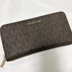【送料無料】MICHAEL COURSE/マイケルコース/長財布/ウォレット/サイフ/ブラウン/総柄/中古品