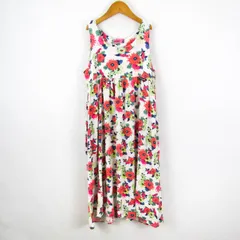 シスタージェニー ノースリーブワンピース トロピカル 花柄 ロング丈 レーヨン キッズ 女の子用 140サイズ ホワイト SISTER JENNI 【中古】