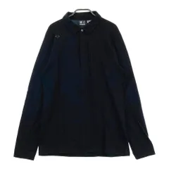 サイズ：XO DESCENTE GOLF デサントゴルフ  長袖ポロシャツ  ブラック系 [240101435004] ゴルフウェア メンズ ストスト DESCENTE GOLF(デサントゴルフ) ポロシャツ｜中古ゴルフウェア