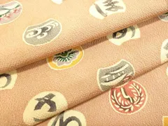 平和屋着物●上質な小紋　型染め　いろは唄　吉祥文　鬼しぼ縮緬　正絹　逸品　DAAT1400tw 平和屋着物○上質な小紋 型染め いろは唄 吉祥文 鬼しぼ縮緬 正絹 逸品