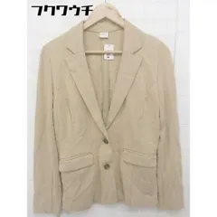 ◇ Techichi テチチ シングル 2B　ストライプ 長袖 テーラードジャケット サイズM ベージュ レディース  【中古】 【1107160003854】のサムネイル