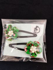 【ハンドメイド】つまみ細工　花　ヘアピン