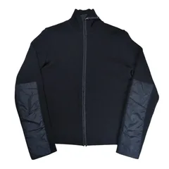 Archive プラダスポーツ レザー切り替え ドライバーズニット ジップ 黒 PRADA SPORTS/プラダスポーツ ジップアップドライバーズニット