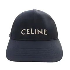 美品　セリーヌ　ロゴ　キャップ　ネイビー　紺　S ユニセックス　送料無料 CEFINE - CELINE セリーヌキャップ ロゴ刺繍付き 人気のネイビー
