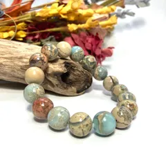 パワーストーン ブレスレット インプレッションストーン 12mm 天然石ブレス / メンズ レディース 男性 女性 幸運 開運 お守り(シンプル) ☆