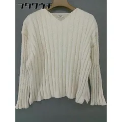 ◇ URBAN RESEARCH DOORS Vネック コットン ニット 長袖 セーター サイズOne ライトベージュ レディース  【中古】 【1201140001691】