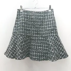◇ ⊇ Apuweiser riche アプワイザー リッシェ ツイード柄 ミニ丈 フレア スカート サイズ2 ブラック系 レディース E  【1503310015768】