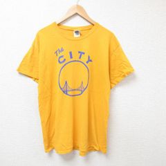 XL/古着 半袖 ビンテージ Tシャツ メンズ 00s CITY コットン クルーネック 黄 イエロー 25jul07 中古