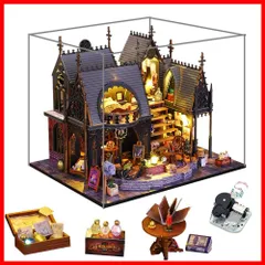 10月のおとぎ話 DIYミニチュアドールハウスキット3 D木製知育玩具ダストカバーと音楽付き魔法の小屋建築模型ホームインテリアティーンエイジャー（Lunaの魔法の部屋）